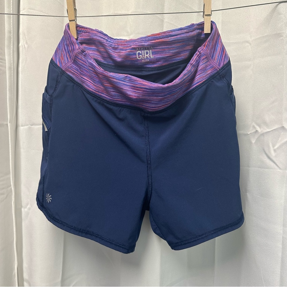 Athleta Navy and Pink Athletic Shorts